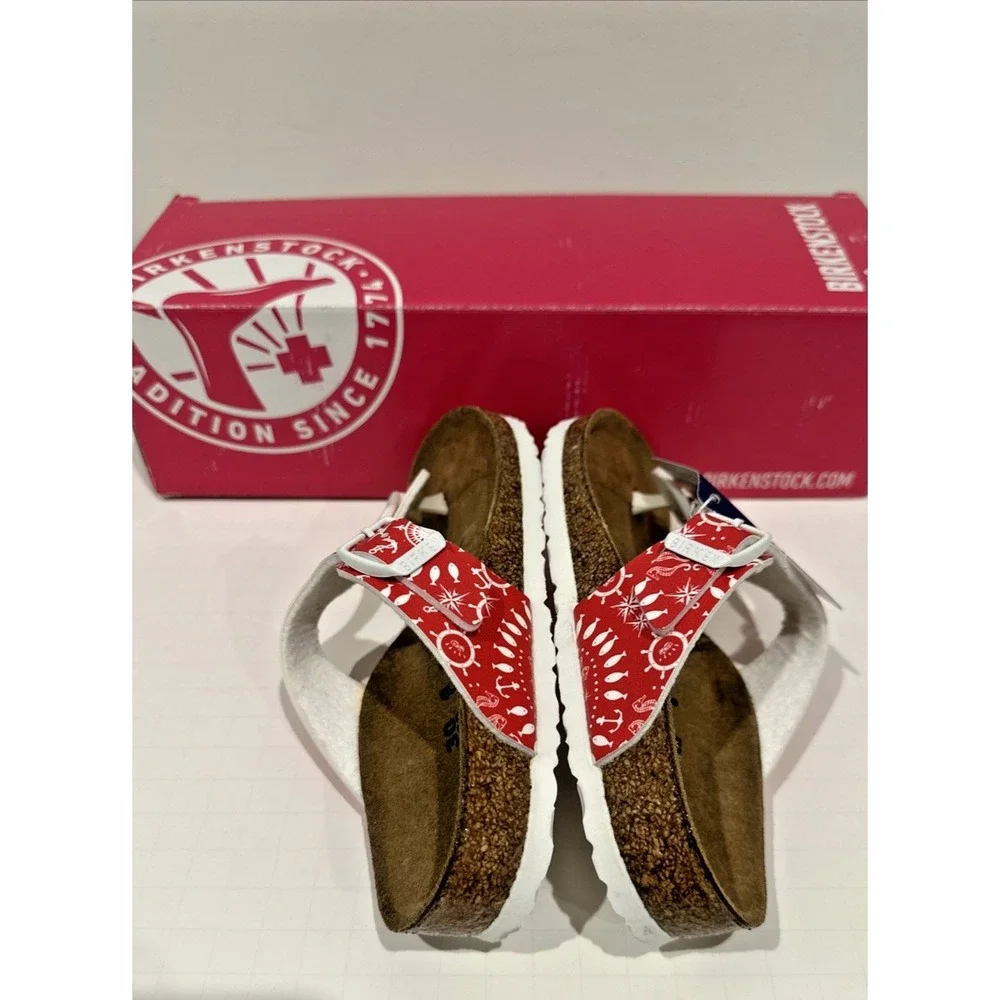 Birkenstock Kids EU 30 US K12 Gizeh Sandals Nautical Print Red ***NO BOX***‎